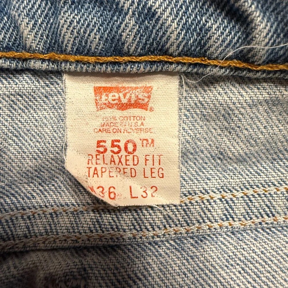 Levis 550 Jeans Mens 36x32‎ Blue Relaxed Fit Tapered Leg 90s Orange Tab USA